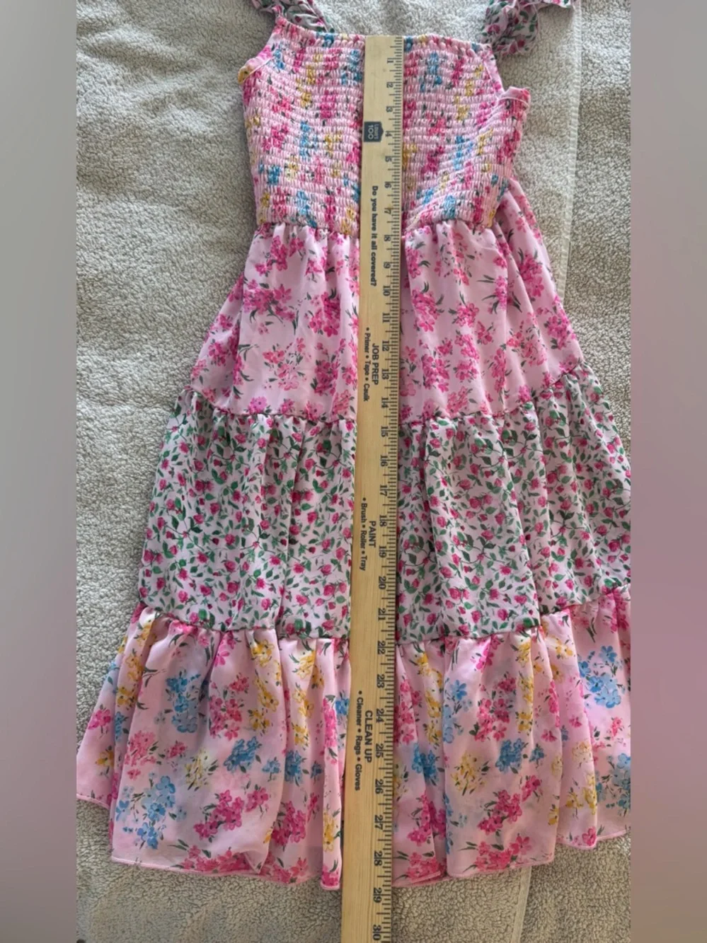 Chenault/Pink & Violet Girls Sundress Multicolor Floral 100% Polyester Size 9/10
